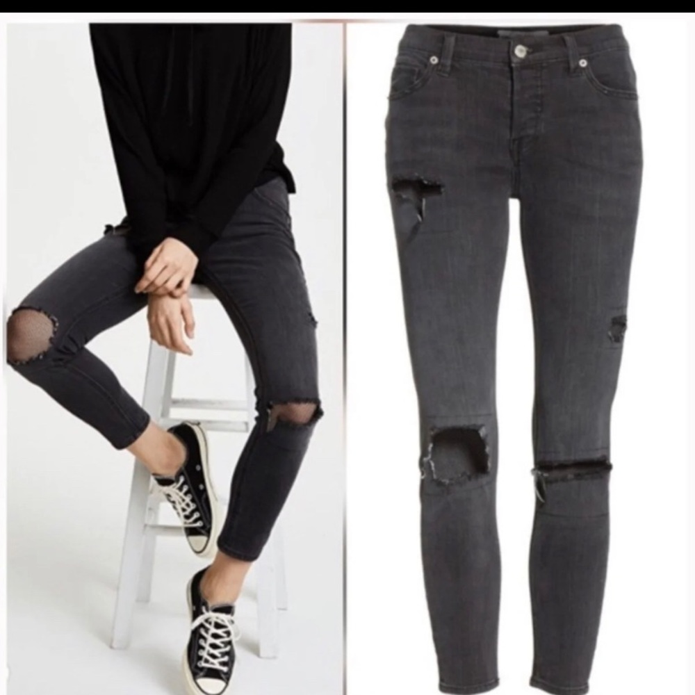 Free People fishnet skinny jean